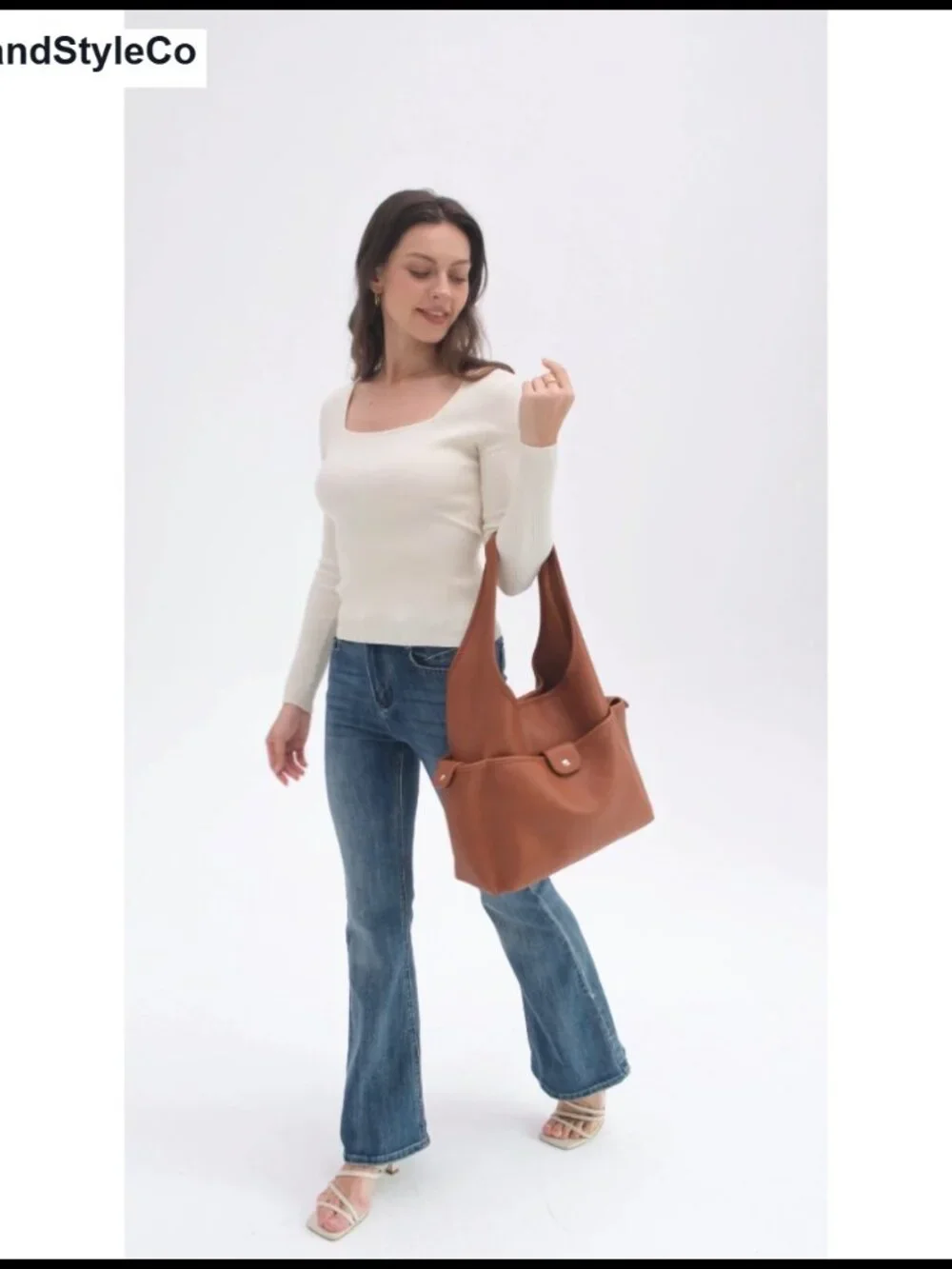 Faux Leather Hobo Bag Multi-Pocket Shoulder Purse Everyday
